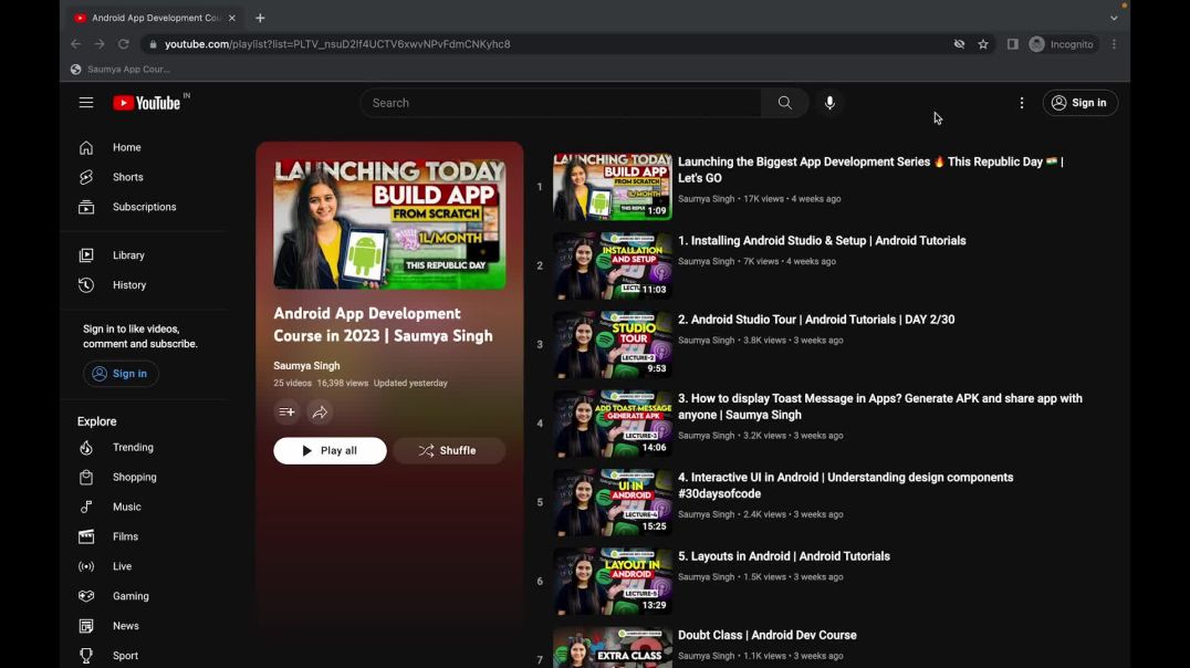 23. ListView Part 2 _ Action on Clicking Item _ Android Tutorials in Hindi_Full-HD