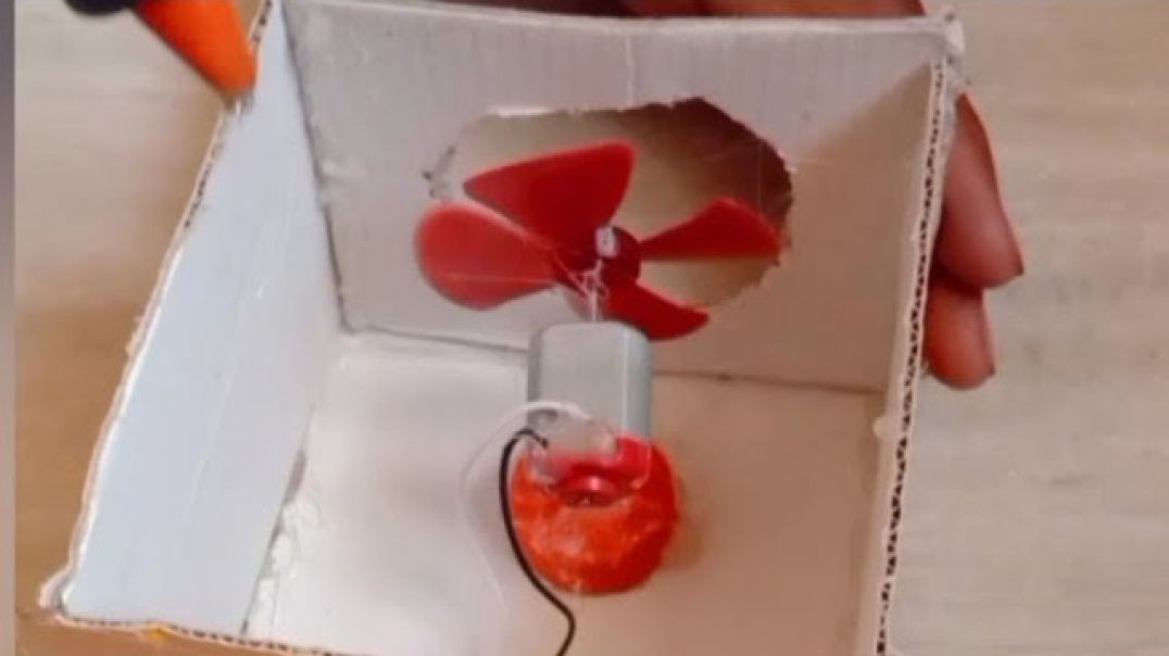 छोटी मोटर का कुलर घर पर आसानी से _mini cardboard fan_how to make dc motor fan_easy coller