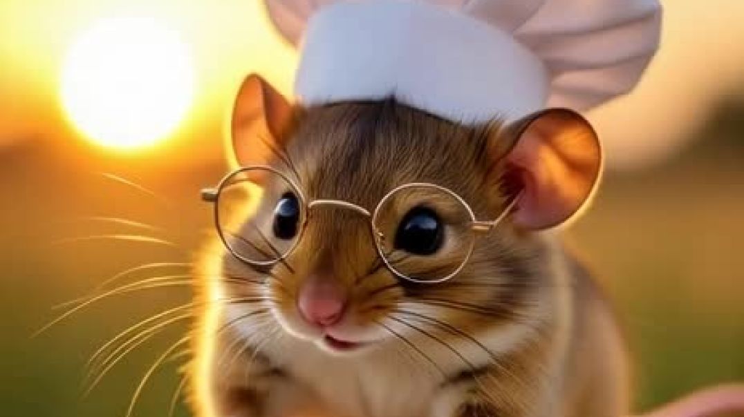 ⁣Mice is making a Roti