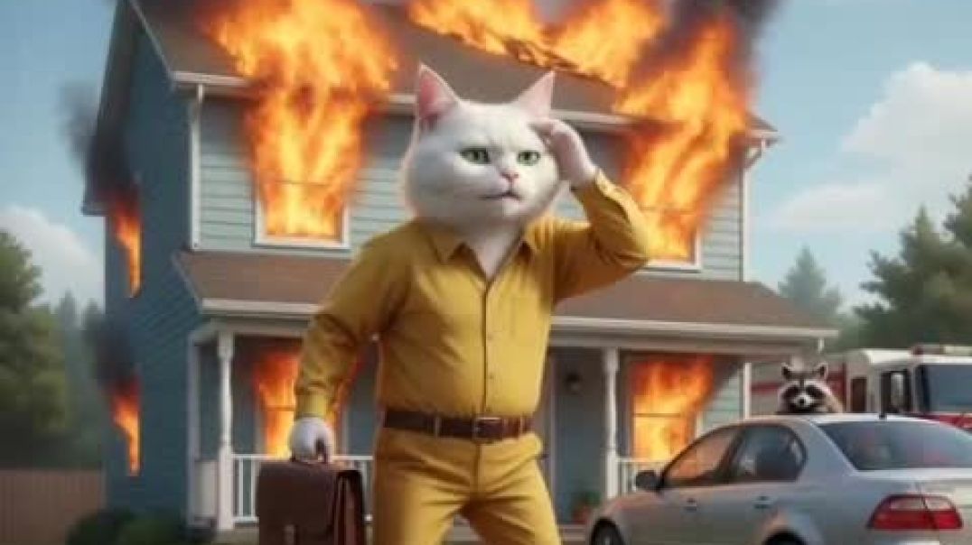 ⁣Kitten Accidentally sets the House to fire