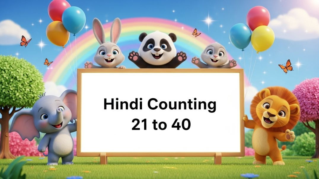 ⁣हिंदी Counting Magic! 21–40 Kids Learning Video