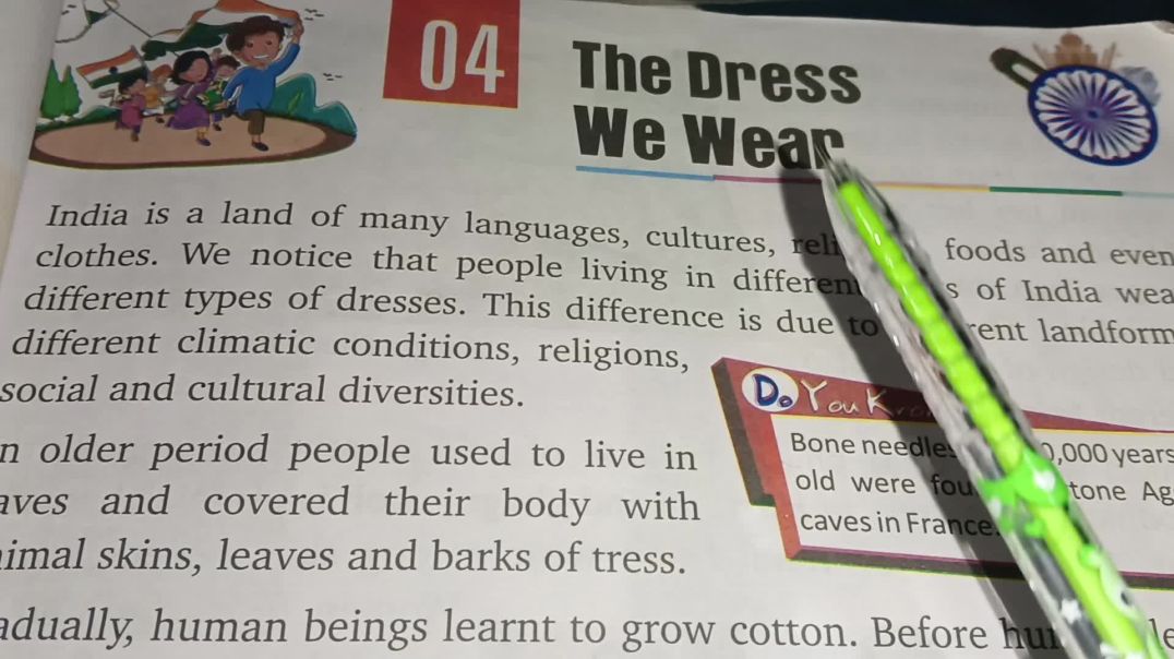 ⁣Class 4th science Lesson- The dress we wear
