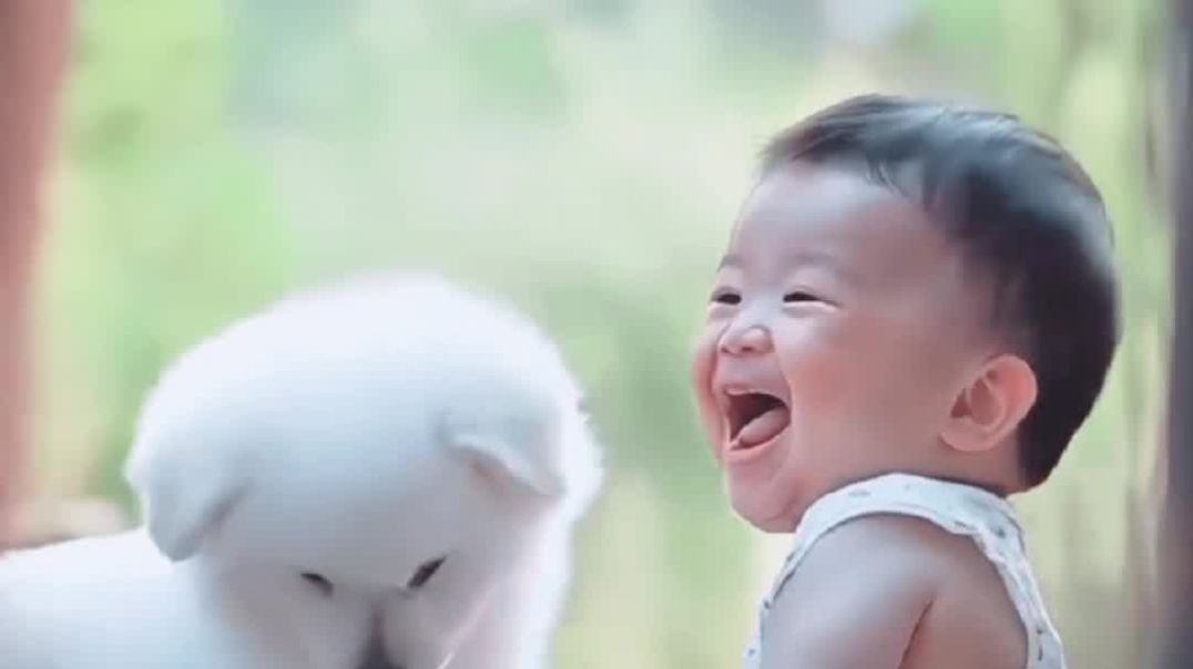 Dog and cute baby funny video 😍😍