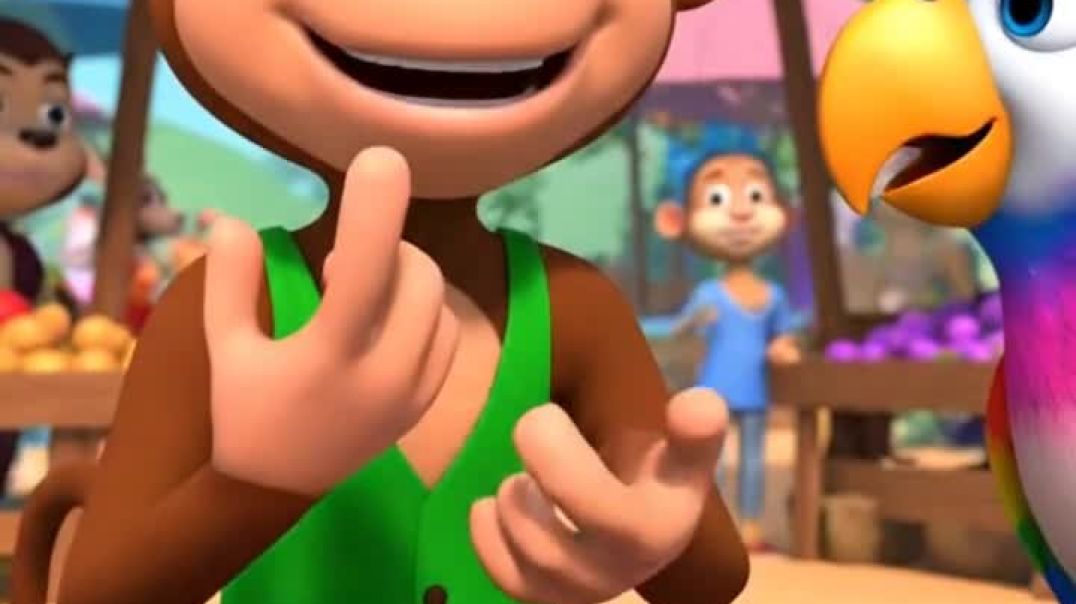 ⁣Monkey’s Veggie Shop Chaos! 🐒🛒🦜 | Funny 3D Cartoon Scene