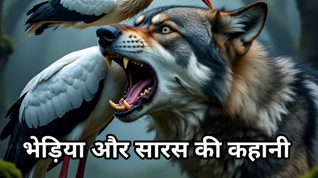 ⁣भेड़िया और सारस की कहानी | Panchatantra Moral Story in Hindi   2. Bhediya aur Saras ki Kahani – बच्च