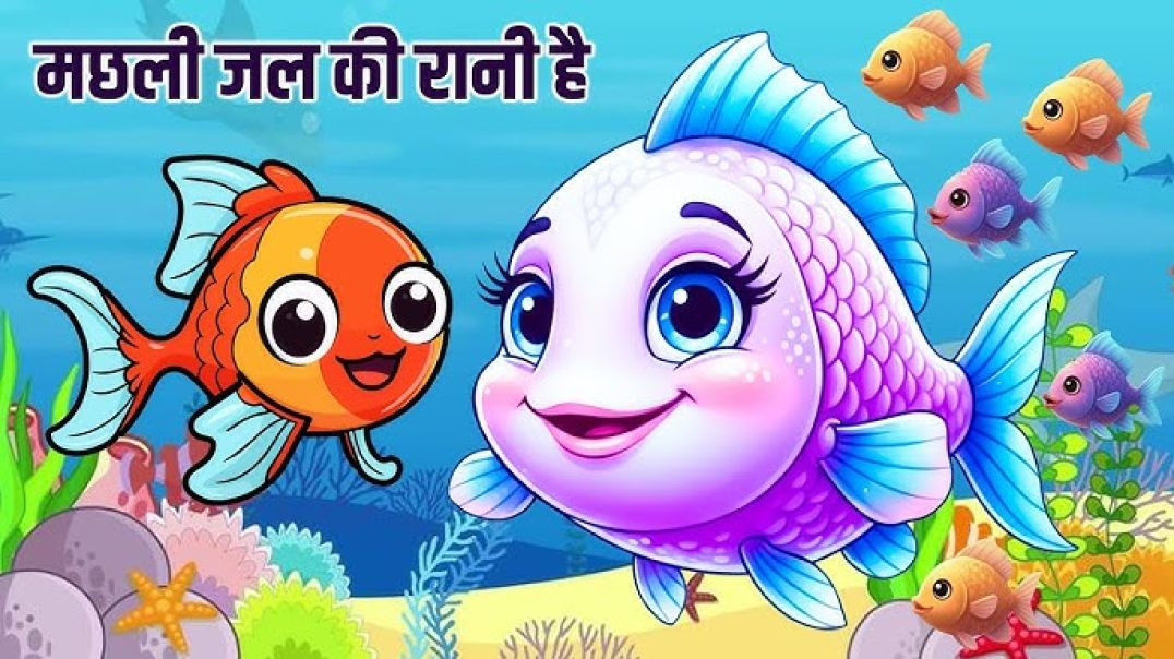 ⁣Machhali jal ki Rani Hai, मछली जल की रानी है, Hindi Rhymes For Kids, Hindi poem, Balgeet, Hindi cart