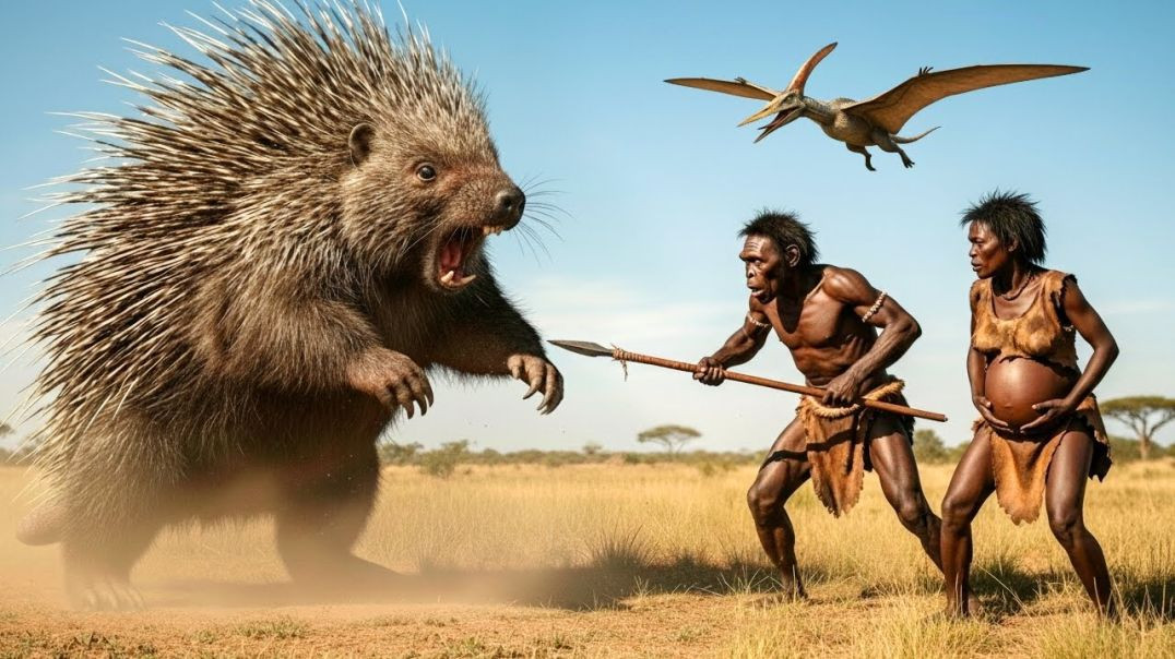 ⁣Life 3.9 Million Years Ago | Surviving an Attack by a Giant Porcupine