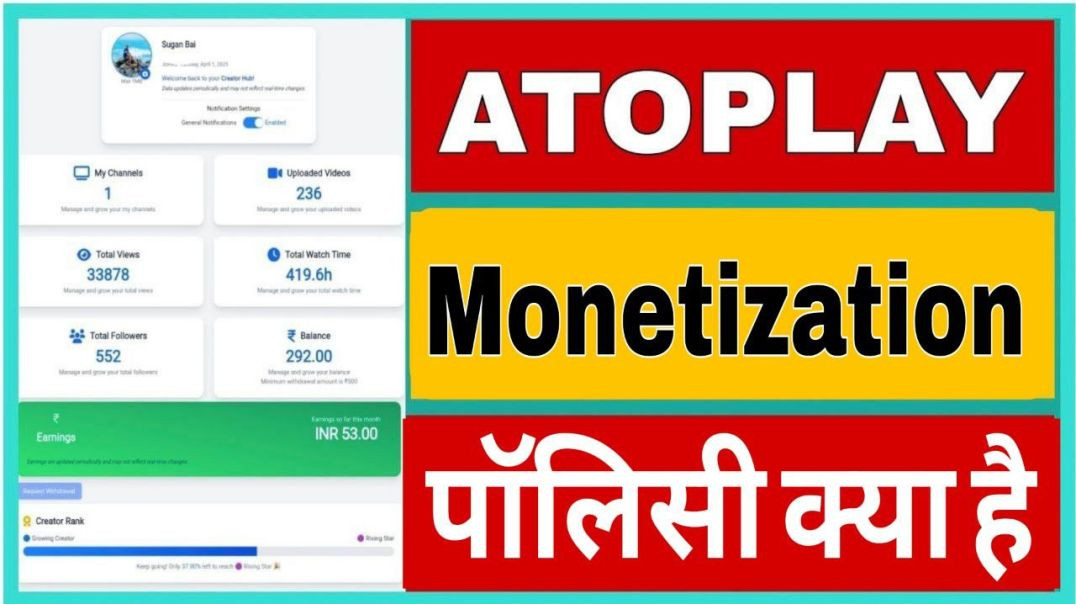 ⁣AtoPlay monetization criteria kya hain _ atoplay monetization criteria 2025 _ atoplay monetization (