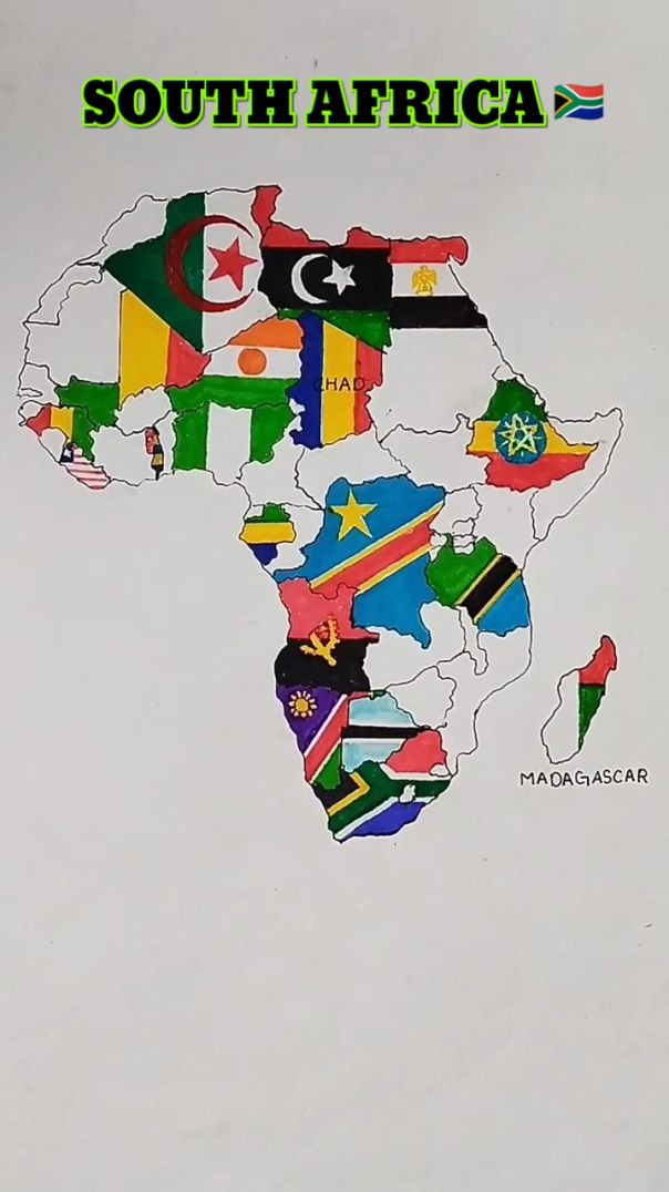 South Africa flag drawing