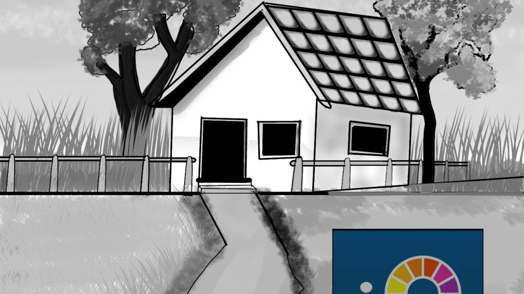 ⁣Village house scenery