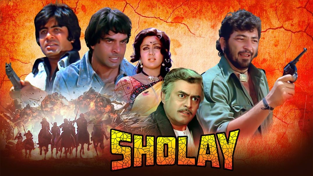 Sholay 1975 Amitabh Bachchan, Dharmendra, Hema Malini All time Blockbuster movie