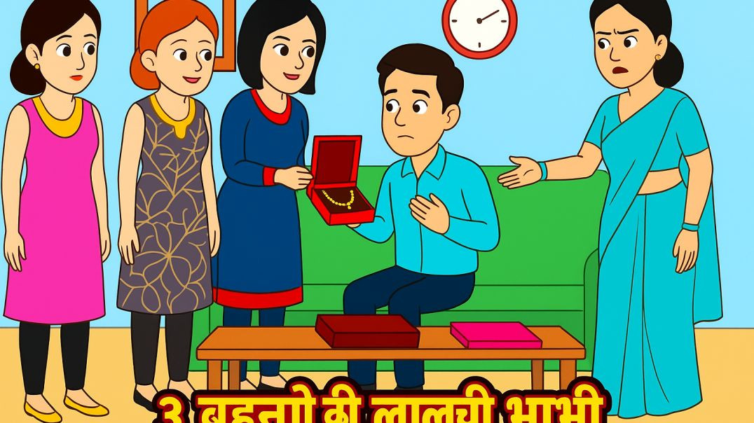 ⁣3 बहनों की लालची भाभी | Hindi Kahani | Moral Story | Greedy Bhabhi Story | Cartoon Story in Hindi #[