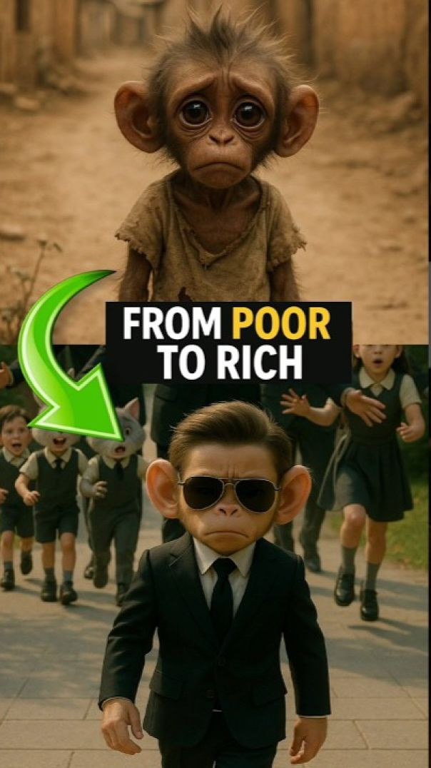 Poor Monkey 🐒 to Millionaire 💰– Rio’s Transformation #shorts #inspiration
