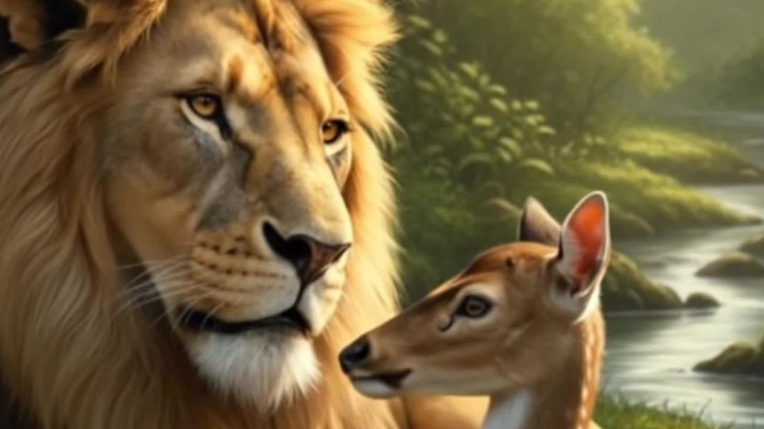 ⁣Sher and hiran ki dosti