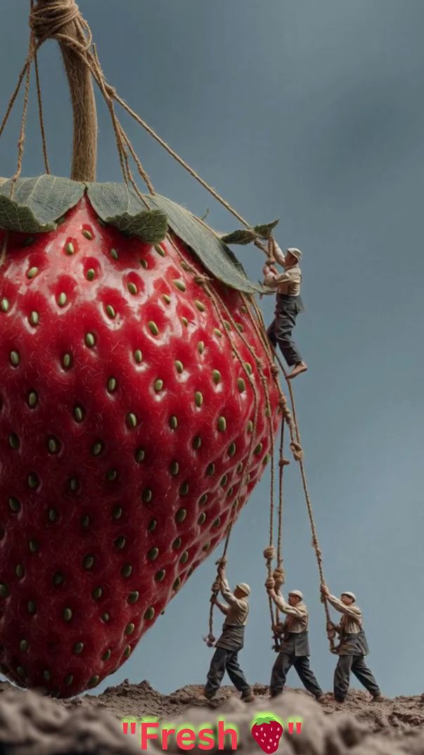 "Mini Team Transports Giant Strawberries 🍓👷"
