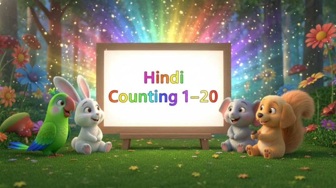 ⁣Hindi Counting 1 to 20 | मज़ेदार जानवरों के साथ गिनती सीखें!