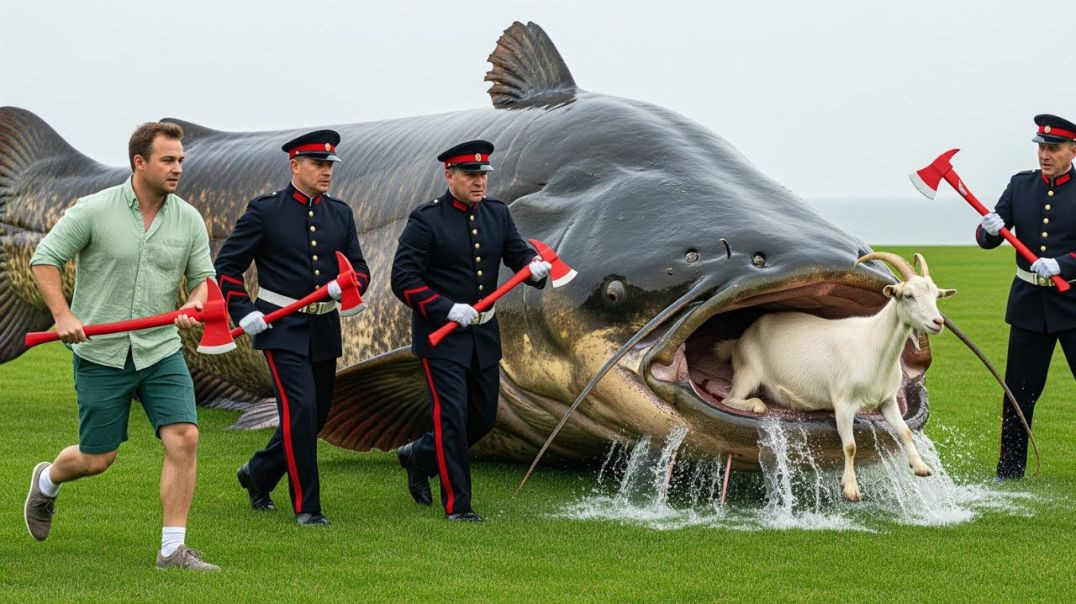 ⁣@Ananda Rescue Team _ Saves Poor Mother Goat from the Greedy Giant Catfish Attack 🐐🐟