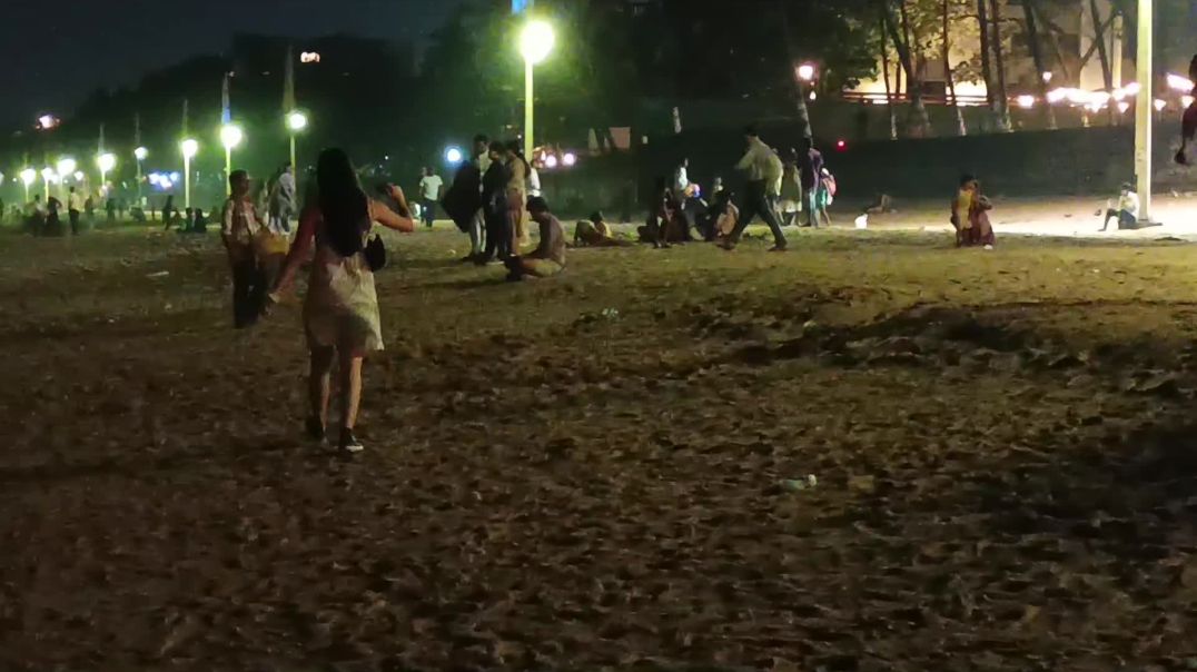 ⁣Juhu Beach night video|juhu chaupati night video