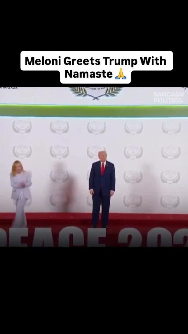 Italian PM Meloni greets Trump with a Namaste 🙏She is now seen doing Namaste everywhere