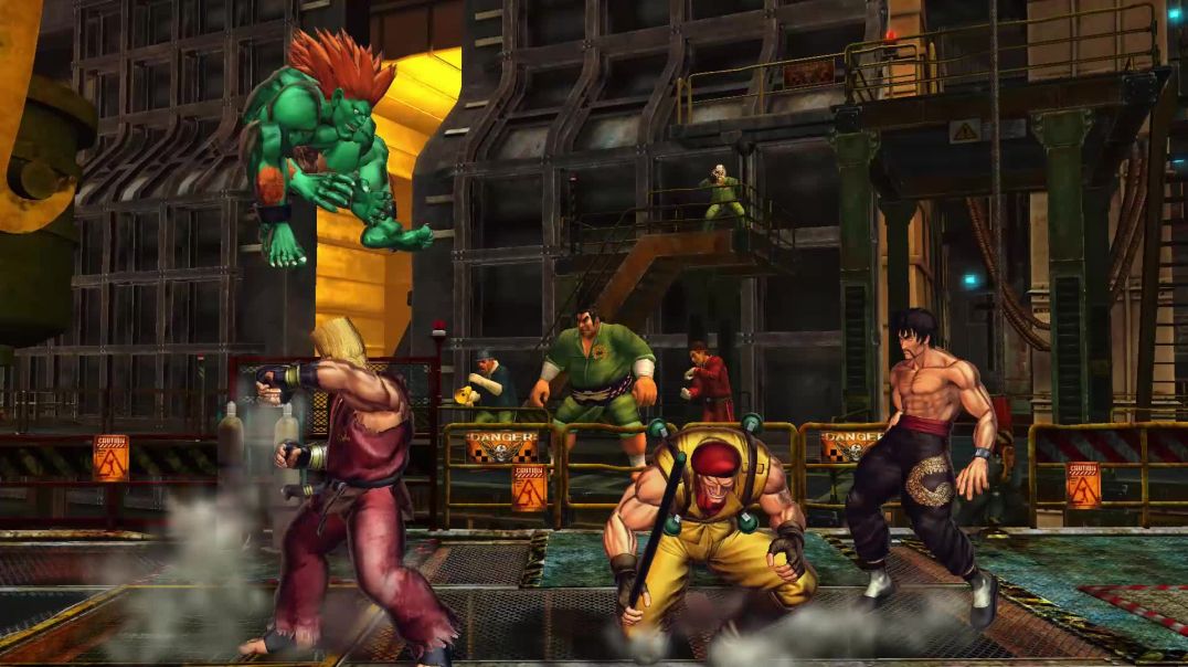 ⁣🔥 Street Fighter Mayhem: 5-Way Brawl in the Fire Zone! 🔥