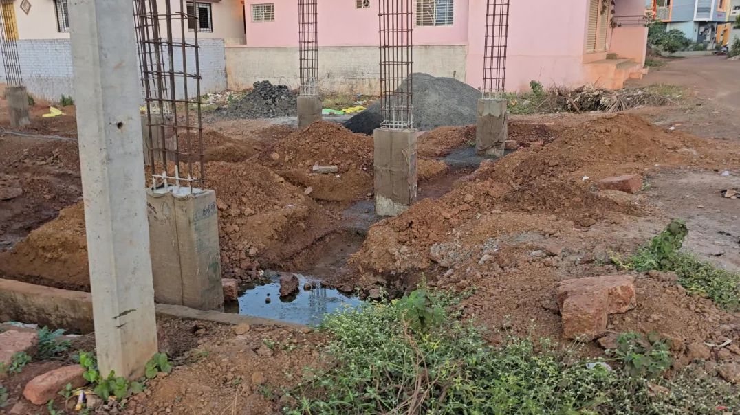 ⁣House Construction of Column With Footing Level
