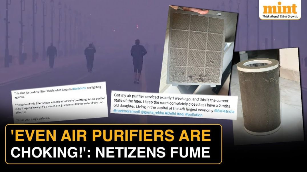 ⁣Delhi Pollution Netizens Share Clips Of Clogged Air Purifier Filters As AQI Tops