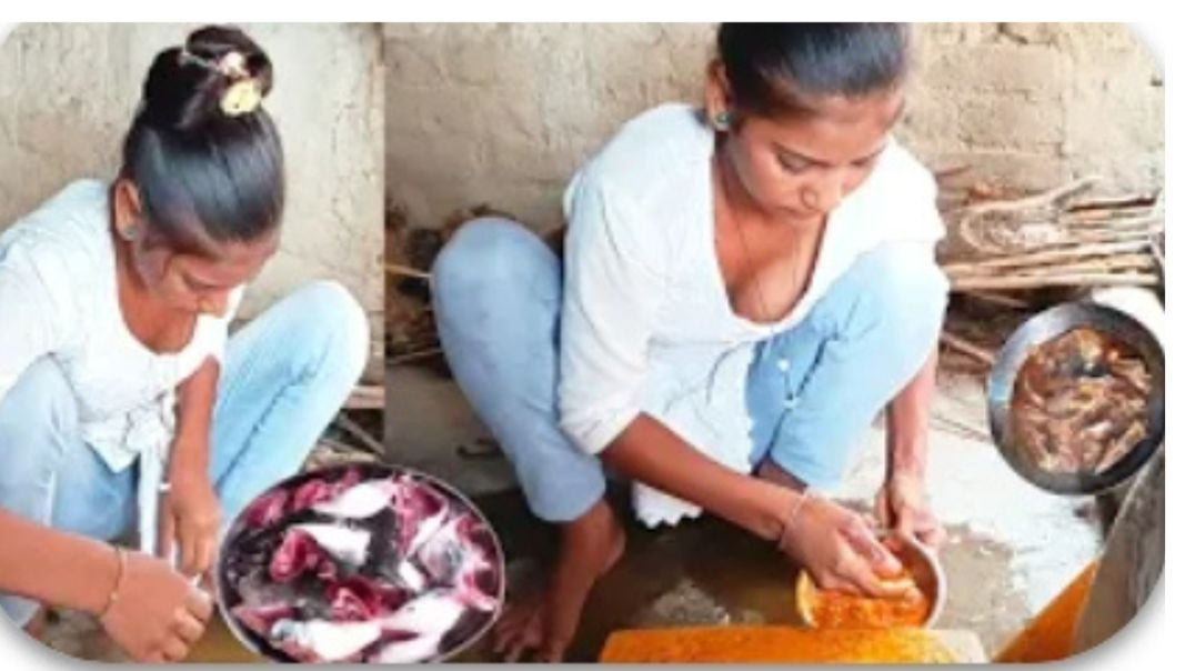 ⁣देखिए दोस्तों आज मैंने बनाई नहर की देसी मछली बहुत ही स्वादिष्ट साथ में पानी की रोटी