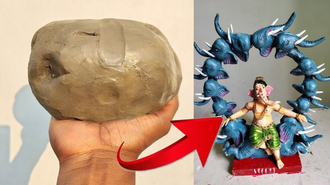 ⁣मिट्टी से गणेश मूर्ती बनाने सीखें | Eco Friendly Ganesha Making | Ganesha making at home | ganpati i