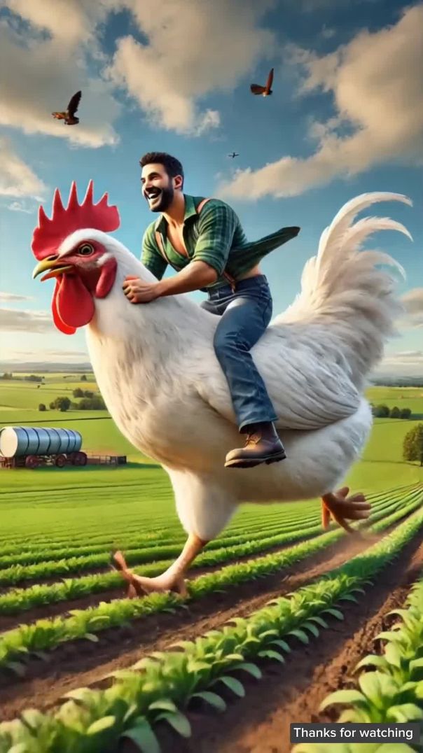 A_big_chicken_enters_the_village,_beautiful_story_#shorts_#ai_#hen_#trending(1080p)