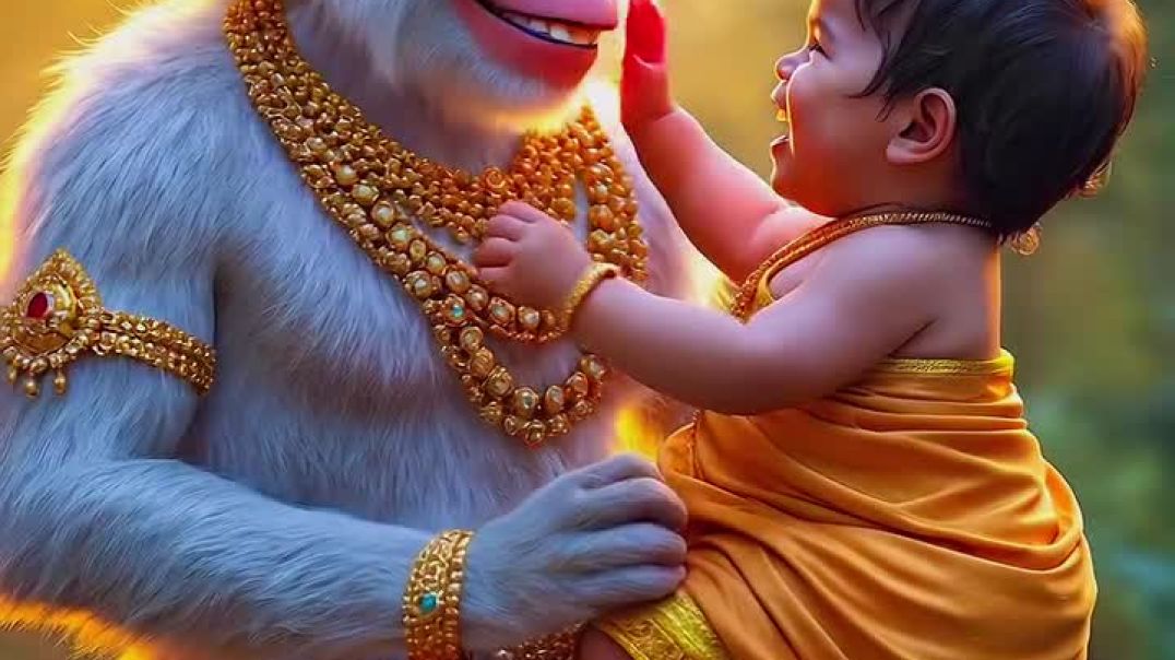 ⁣Tuesday cosmos glows crimson with Anjaneya’s special power 🦁, sacred sindoor shimmering with he