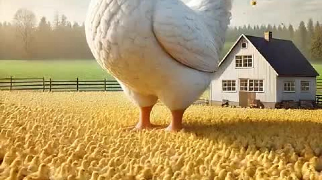 ⁣The_farmer_s_hen_gave_birth_to_a_million_chicks_and_the_farmer_is_worried_😭_#ai_#hen_#farmer