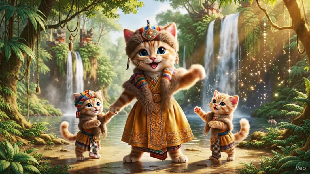 ⁣Cute kittens dance