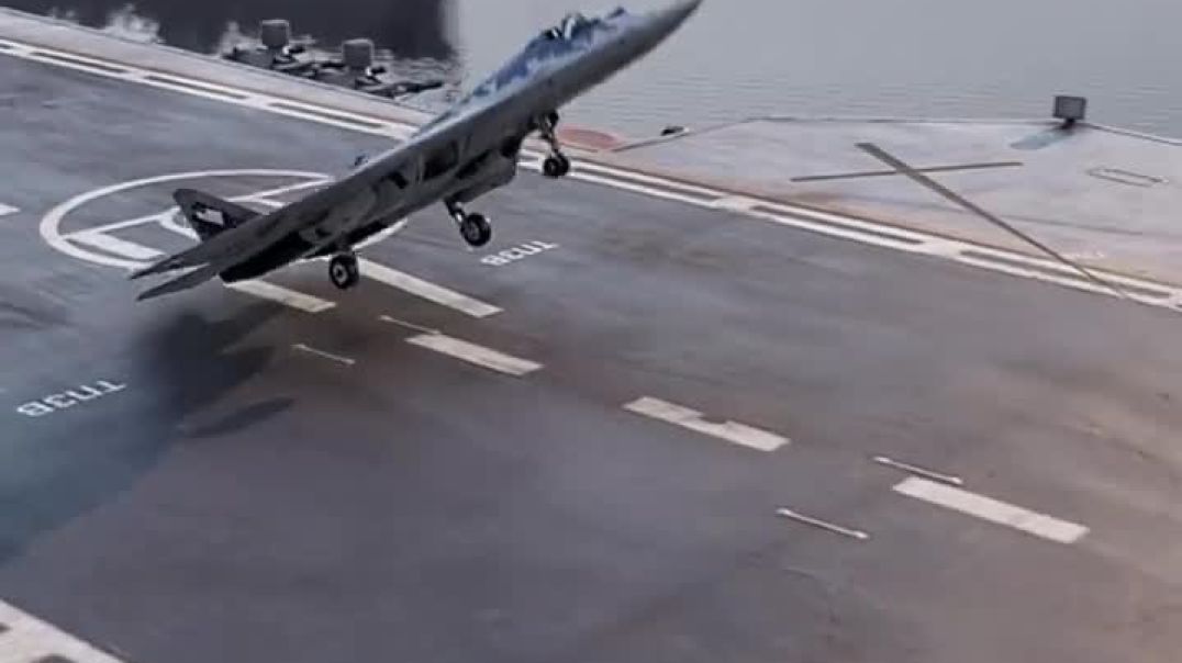 ⁣Sukhoi Su-57 Achieves Perfect Landing on Aircraft Carrier Deck(720P_HD)