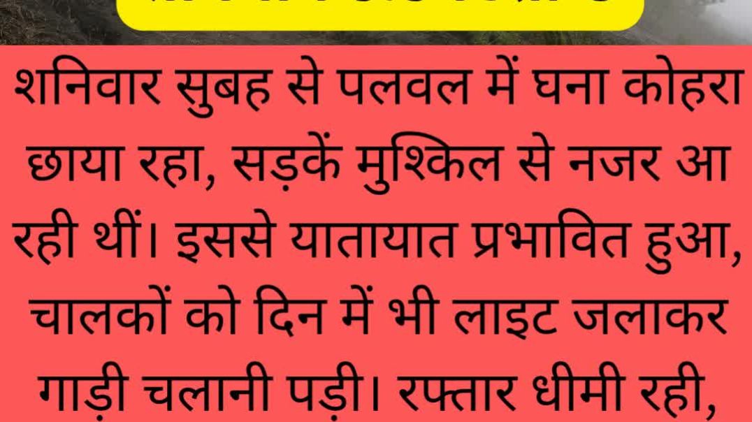 ⁣पलवल में घना कोहरा | सड़कें अंधेरी, ठंड ने मचाया हाहाकार | Min Temp 9.9 Deg C