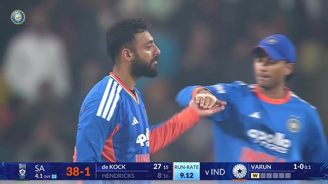 ⁣Reeza Hendricks Wicket Taken by Varun Chakravarthy In Ind Vs SA 1st T20 Match #India #southafrica #T