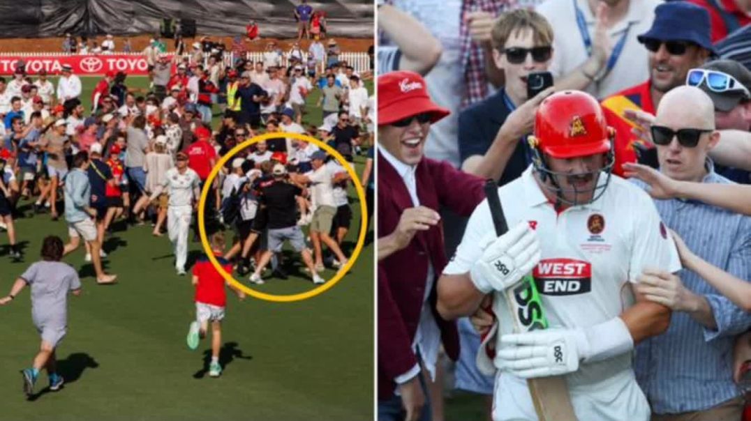 ⁣क्रिकेट मैच में कुदा फैन, अगले ही पल जो हुआ यकीन नहीं करोगे! 🤯🏏 - Fan Tackled While Stealing Stump!