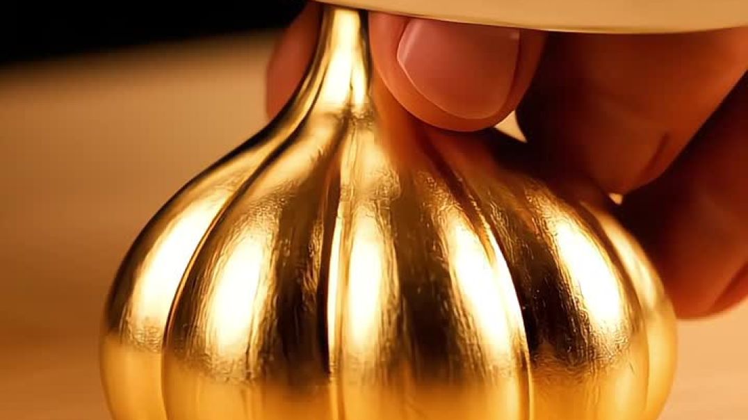 ⁣Gold Garlic Cutting ASMR Video