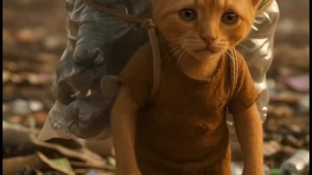 ⁣A poor baby cat has no money for room a rent 😭