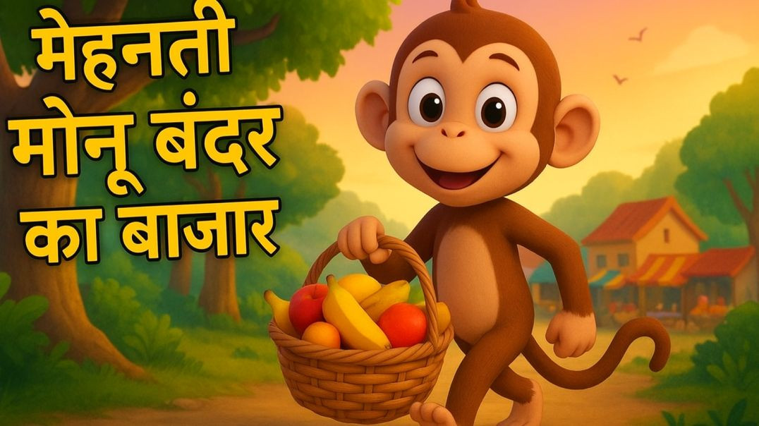 ⁣“मेहनती बंदर मोनू की कमाल की कहानी! 🍌 रोज़ फलों से भरता है बाज़ार!”