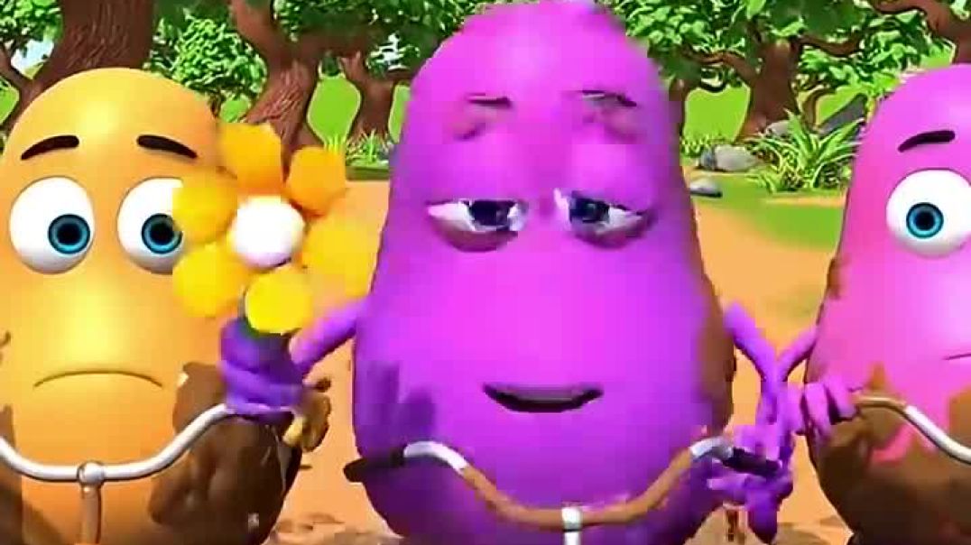 ⁣चार मोटे आलू कीचड़ में गिरे 😂 _ Aloo Kachaloo _ Funny 3D Cartoon _ Hindi Nursery Rhymes _shorts(720P