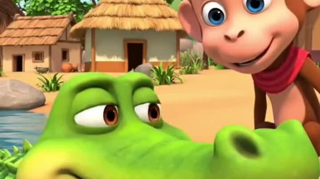 ⁣||મગર અને વાંદરાની ટૂંકી વાર્તા|| cartoon animation video story