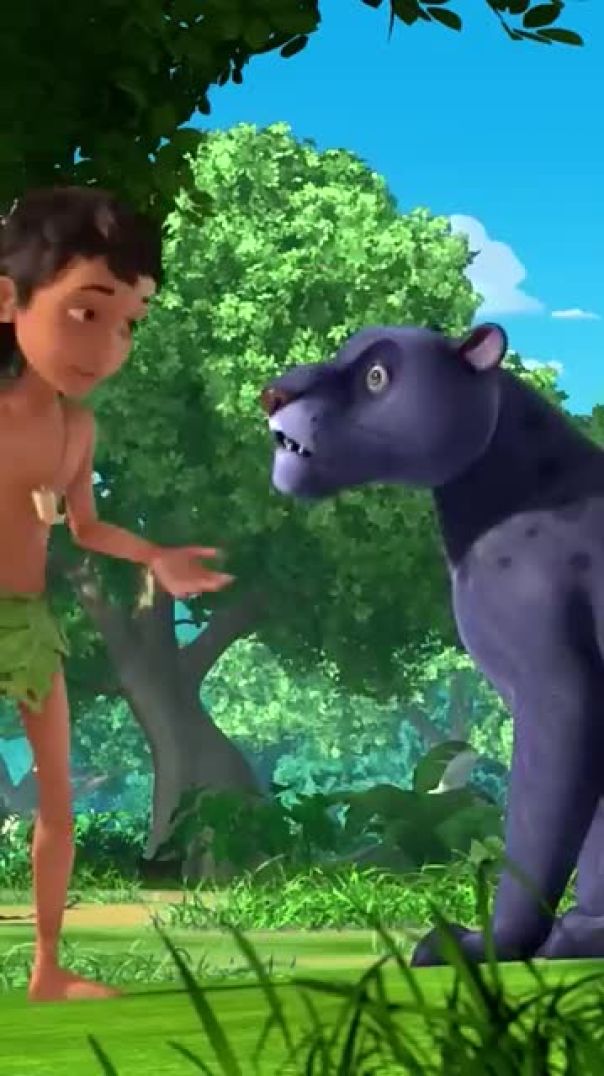 मोगली और बघीरा को शायद पता नही की बलू वहा इककी के साथ है। शाय(3