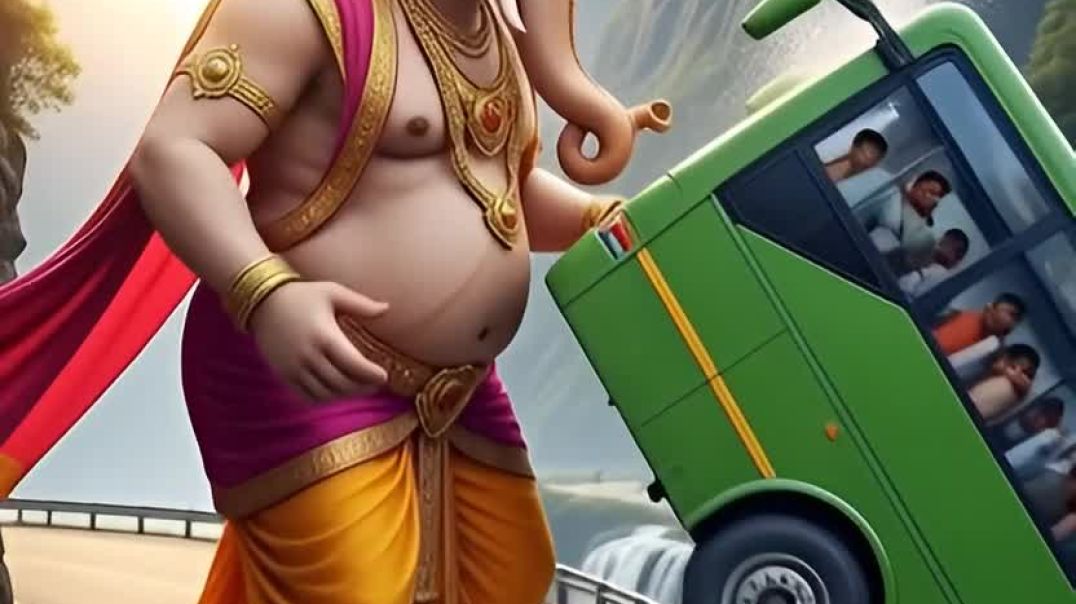 ⁣गणेश जी ने बच्चों की बस को गिरने से बचायाIIJai Shree Ram#shorts#hanuman#bajrangbali