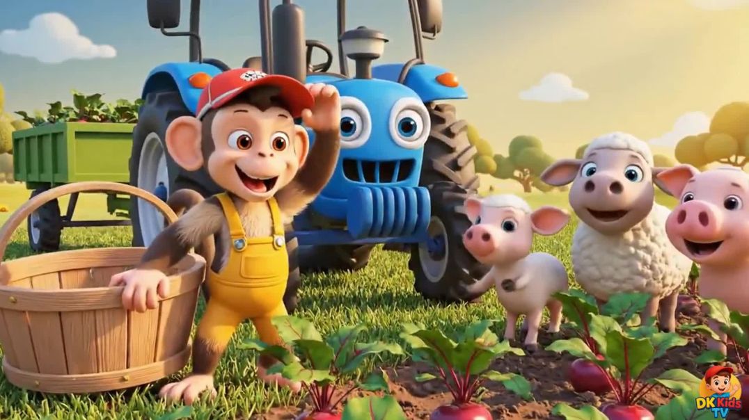 ⁣🐒🚜 Beet Harvest Day Adventure  Farm Work _ Monkey Cartoon