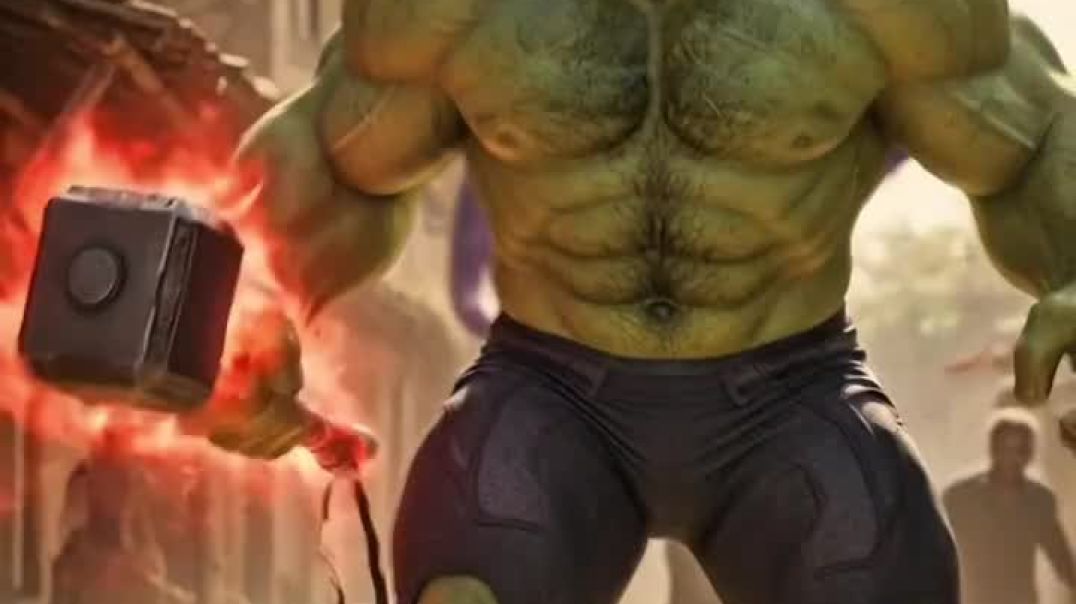 ⁣HULK vs THANOS 😱 _ गांव में मच गया तहलका _ Red Bull Entry 🔥 _hulk _shorts _ai(MP4)