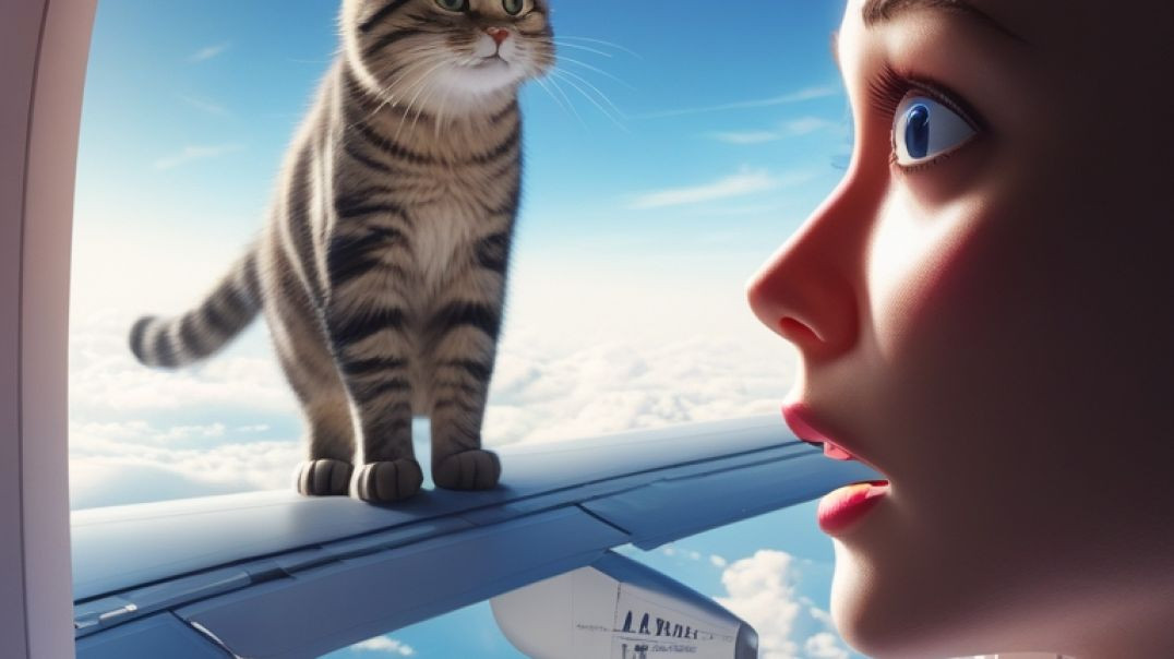 ⁣“उड़ते प्लेन पर अचानक दिखाई दी Cat!#viral#trending#short #video