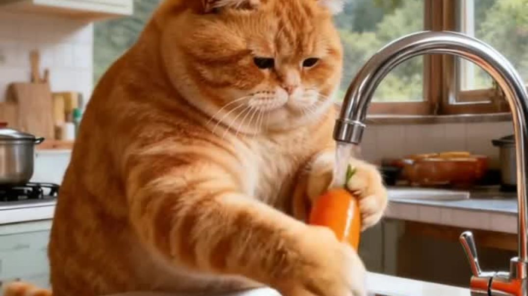 Cat making food 🥝🤢