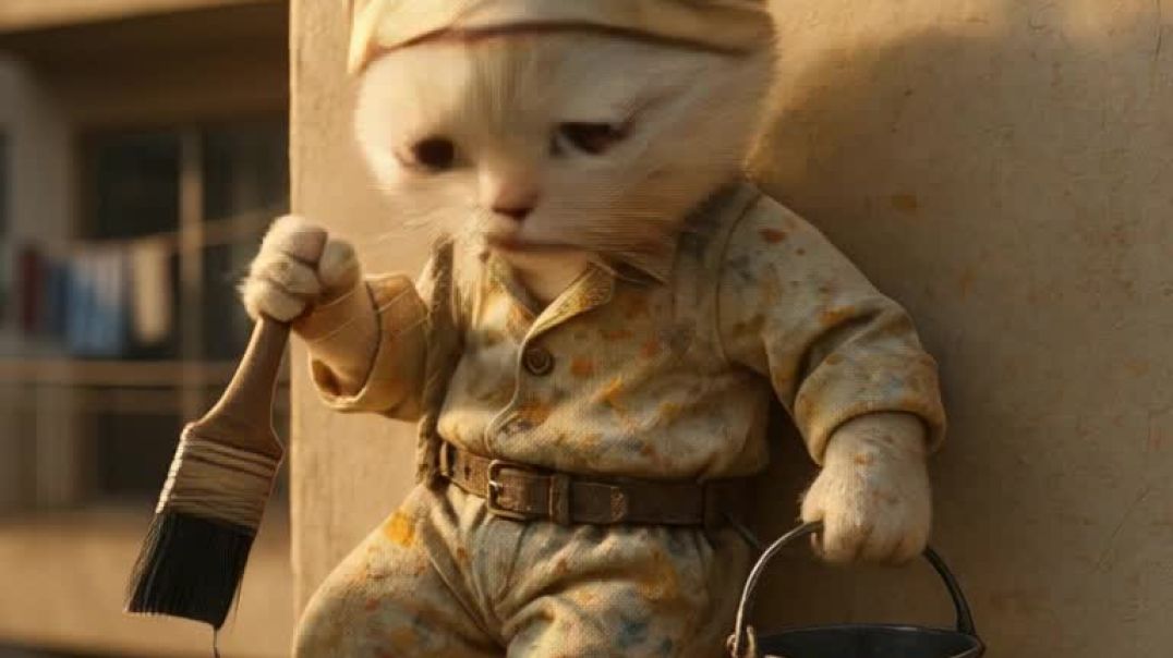 ⁣Billi ne kiya painting 🖼