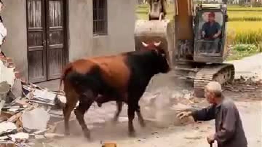 ⁣🐄💥 Brave Cow Fights Thieves, Saves Truck & Stops Bulldozer!"#shortsfeeds#viral  Grandpa was
