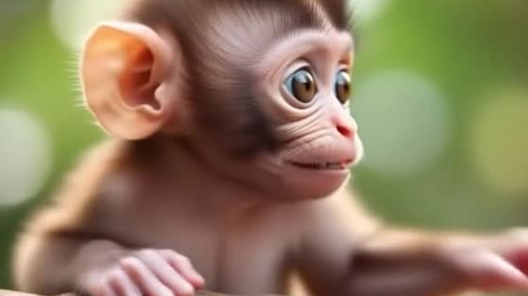 ⁣The cute monkey